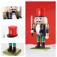 Soldado De Navidad De Madera 20CM Versión Gruesa Decoración Creativa Para El Hogar Con Colores Rojo/Azul Verde Ornamento De Artesanía Folclórica - details 7