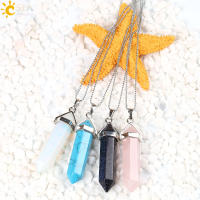 Collar Colgante De Gota De Agua Con Piedra Natural Para Mujer Perla Ovalada De Amatista Rosa Cristal Colgante De Moda H633 - details 9