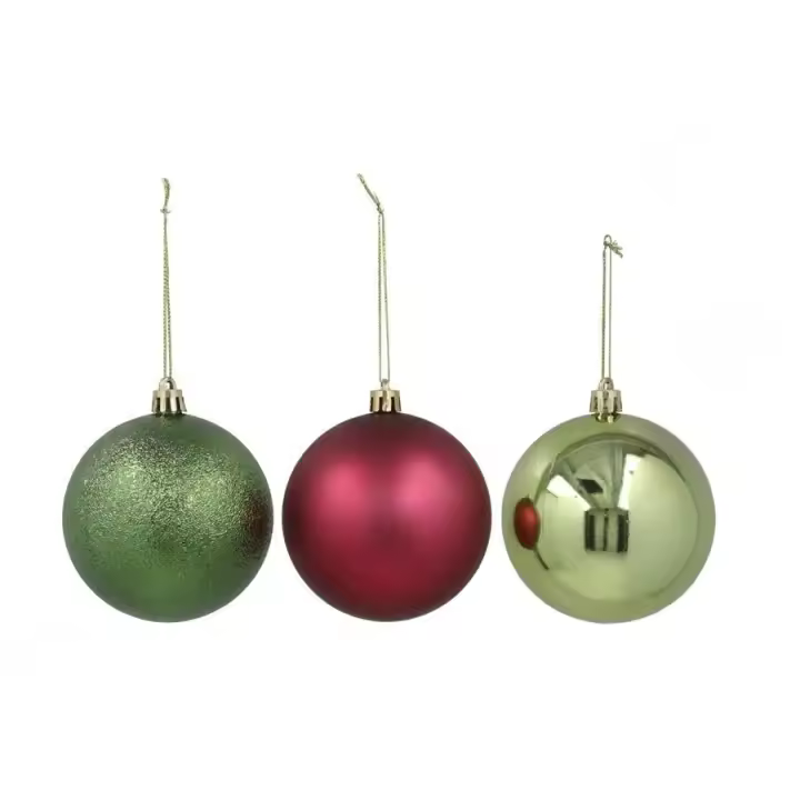 Gerimport Set 20 Bolas de Navidad 8 cm modelo Alice 3 colores - 1