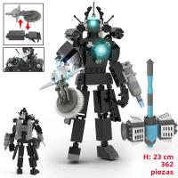 Bloques De Construcción DIY Creativos Serie Titan Skibidi Toilet Modelo De Reloj TV Para Niños Juguete Educativo Para Halloween Regalos Para Niños - details 4