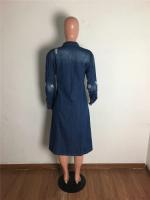 Nueva Llegada Chaqueta De Larga Manga Completa De Algodón Y Vaquera Para Mujer Abrigo De Trench Cardigan Capa De Jean Estilo High Street Otoño/Invierno - details 21