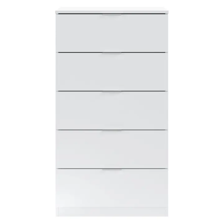 MOBELCENTER - Cómoda 5 Cajones Blanco Artik, Melamina de 16 mm, Fácil Montaje, Medidas 60x40x110 cm (1513) - 1