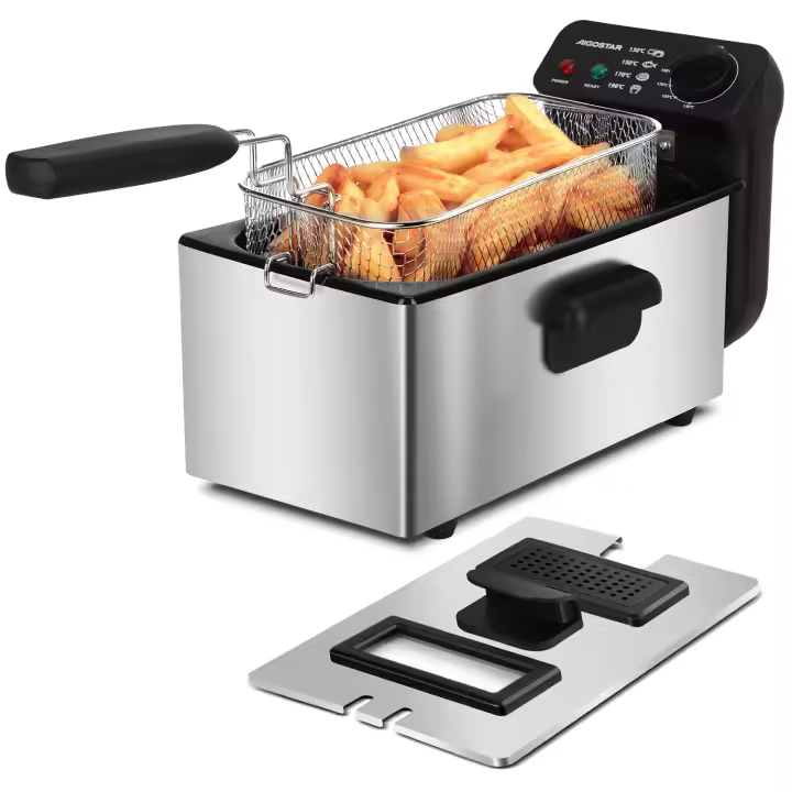 Taylor Swoden Freidora de 3 Litros, Tapa con Ventana de Visualización. Recipiente Totalmente Extraíble Para Vaciado de Aceite (2200 W)