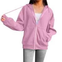 Sudadera De Mujer Con Capucha Y Cremallera De Primavera Otoño Color Sólido Manga Larga Bolsillos Cierre De Cremallera Exteriores - details 2