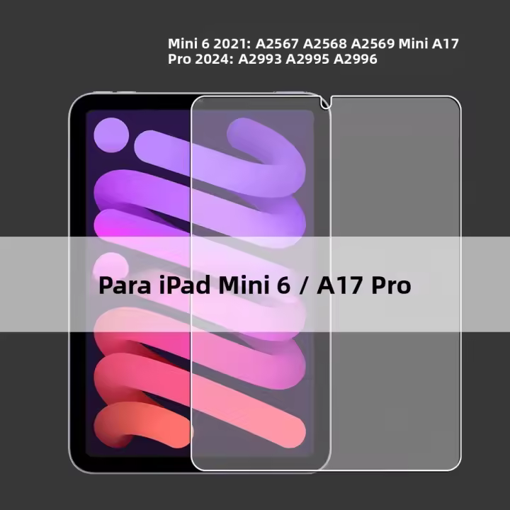 Protector De Pantalla De Vidrio Templado Mate 9H Para iPad 11 Pulgadas Compatible Con M4 pro M3 M2 Mini 6 7 A16 10 9 Generaciones Protección Contra Explosiones Resistente Al Rascado Instalación Fácil - 1