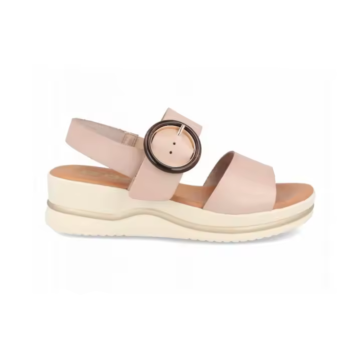 Sandalias Mujer de Piel BDA con Plataforma y Adorno de Hebilla XXL 43715 Disfruta del equilibrio perfecto entre estilo vanguardista y bienestar absoluto. Estas sandalias destacan por su innovadora plataforma bicolor y su diseño de tiras anchas, ideales - 1
