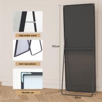 Espejo de Cuerpo Entero 1650x600 mm, Marco de Aluminio Negro, Espejo de Pie Curvo Grande – Ideal para Dormitorio, Sala de Estar, Estilo Moderno - details 1