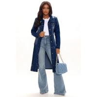 Nueva Llegada Chaqueta De Larga Manga Completa De Algodón Y Vaquera Para Mujer Abrigo De Trench Cardigan Capa De Jean Estilo High Street Otoño/Invierno - details 2