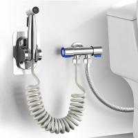Juego De Rociador De Bidet Portátil En Acero Inoxidable 304 Con Regleta De Ducha Para Inodoro Roce Vertical Autolimpieza Montaje En Pared - details 2