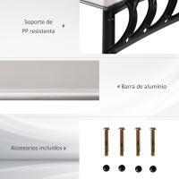 Outsunny Tejadillo de Protección Marquesina para Puertas y Ventanas contra Sol y Lluvia con Paneles de Policarbonato Barras de Aleación de Aluminio Transparente - details 7