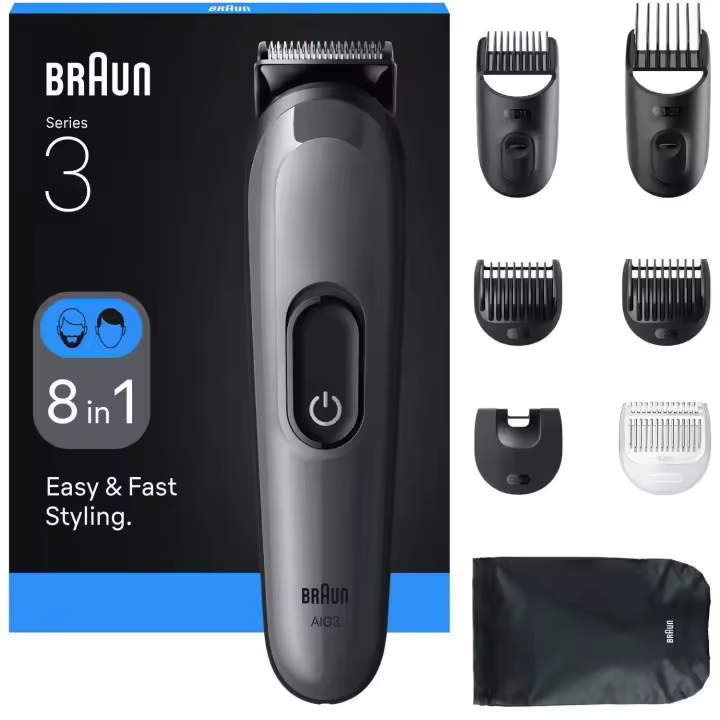 Braun Series 3 Cortapelos All-in-one, Kit para arreglar el cabello y la barba para hombre - Producto Europeo con Garantía Oficial. - 1