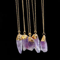 Collar De Gota De Amatista Irregular Para Mujer Collar De Cristal Sanador De Chakra Piedra De Citrine Regalo De Cumpleaños - details 5