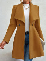 Abrigo De Lana Vintage De Corte Slim Para Mujer Estilo Coreano Doble Filo Otoño Invierno Abrigo Casual De Elegancia Completo - details 6