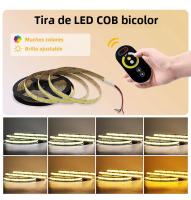 Barra De Luz LED Flexible COB Bicolor CCT 5m 10m 24V 12V Con Dimmer RF Amarillo Blanco 2700-6500K Regulable Para Sala De Estar - details 15