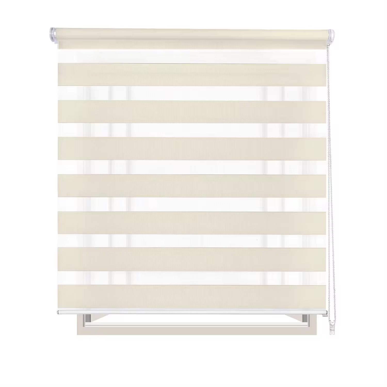 Estor Enrollable, Doble Capa Noche y Día, 60-160x180cm, Fácil de Instalar, para Ventanas y Puertas, Translúcido y Opaco