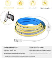 Tira De Luces LED USB 1M-5M 5V 320LEDs/M Sensor Táctil COB Luz Dimmable DIY Para TV Espejo Iluminación Nocturna Cocina Habitación - details 4