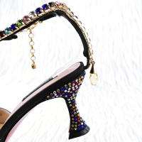 Zapatos De Tacón Alto Para Mujer Con Cordón Y Strap De Tobillo En Color Arcoíris Y Negro De QueenaYan Estilo Africano Y Party - details 7