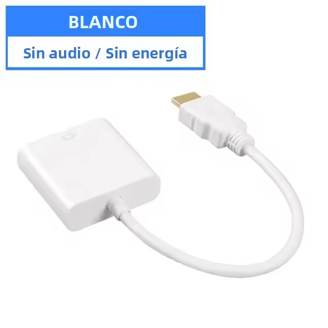 Cable Convertidor HD 1080P HDMI a VGA Con Audio Y Alimentación Para Tablet Laptop PC TV Adaptador HDMI Macho a VGA Hembra - 1