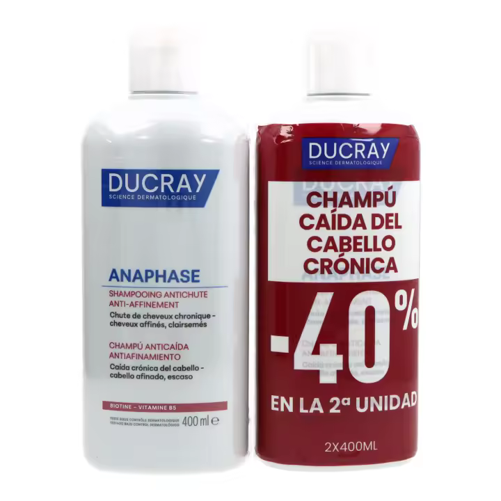 Ducray Anaphase Champú Cabello Cónica 2x400 ml Promo - 1