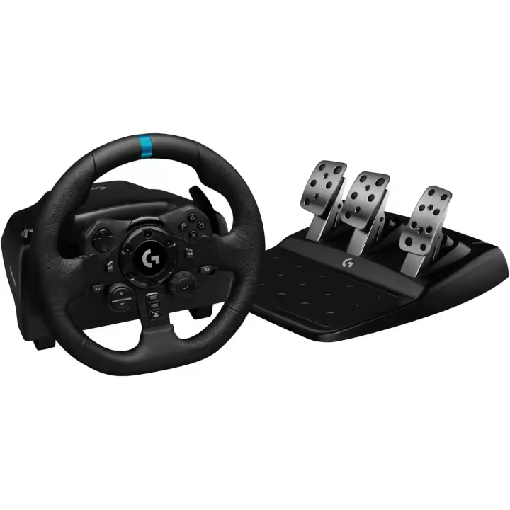 Logitech G923 TRUEFORCE - Steering Wheel for PS4/PS5/PC, designed for racing games with enhanced responsiveness, high-quality pedals, and TRUEFORCE technology for a realistic driving experience, perfect for sim racing enthusiasts. - 1