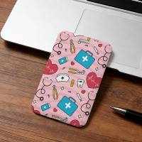 Funda Protectora Para Tarjetas De Acceso Y Comida Moderna Rosa Con Herramientas De Médico Y Enfermera Estilo Clásico Unisex - details 7