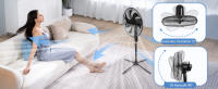 AIGOSTAR Ventilador de Pie Silencioso, 3 Velocidades, 7 Aspas, Oscilante 75°,60W, Altura Ajustable 108-125cm. Negro - details 3