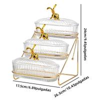 Tazón De Frutas Multicuenco Con Varias Alturas Bandeja Para Ensalada Plato Para Dulces Y Nueces Bandeja Rectangular Para Snacks Y Postres - details 5