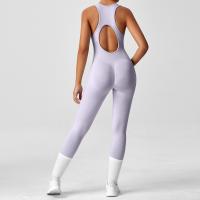 Conjunto De Yoga Para Mujer Moda Color Sólido Cuello Redondo Ajustado Fitness Ropa Deportiva Overoles De Gimnasio Sexy Ropa De Yoga - details 43