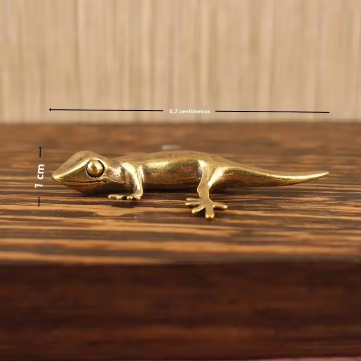 1PC Decoración De Hogar En Bronce De Geckó Figura Pequeña De Animal Ensamblaje De Cerámica Y Enamel Accesorios De Decoración Para Escritorio Y Té - 1