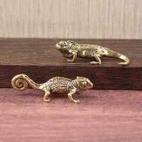 1PC Decoración De Hogar En Bronce De Geckó Figura Pequeña De Animal Ensamblaje De Cerámica Y Enamel Accesorios De Decoración Para Escritorio Y Té - details 4