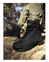 Botas De Trabajo Para Hombre De Cuero De Alta Calidad Botas De Combate Deserticas Antideslizantes Para Senderismo Y Motocicleta - details 18