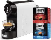 BIALETTI |+32 CAPS REGALO| Gioia Cafetera de cápsulas en Aluminio Bialetti Bundle Gioia Máquina de café Color Blanco, Rojo y Negro, Incluido 32 Cápsulas, Sarribaer-compacto, 500 ml Tanque, 1200W, utilizable solo con cápsulas Bialetti - details 0