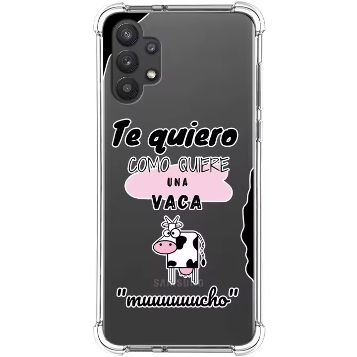 Tumundosmartphone Funda Silicona Antigolpes para Samsung Galaxy A32 5G diseño Vaca Dibujos - 1