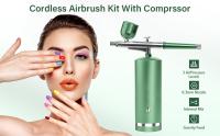 Kit de aerógrafo con compresor - Juego de aerógrafo de alta presión antiobstruccionista recargable de 48 PSI con Boquilla de 0,3mm y juego de Auriculares de Limpieza para Arte de uñas, maquillaje, Pintura, decoración de pastes (verde) - details 0