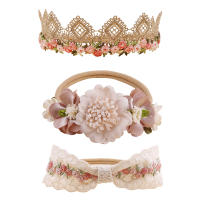 3pcs Diademas De Nylon Para Bebés Niñas Con Flores Y Lirios Coloridos Hechos a Mano Estilo Temporal Moda Cumpleaños - details 4