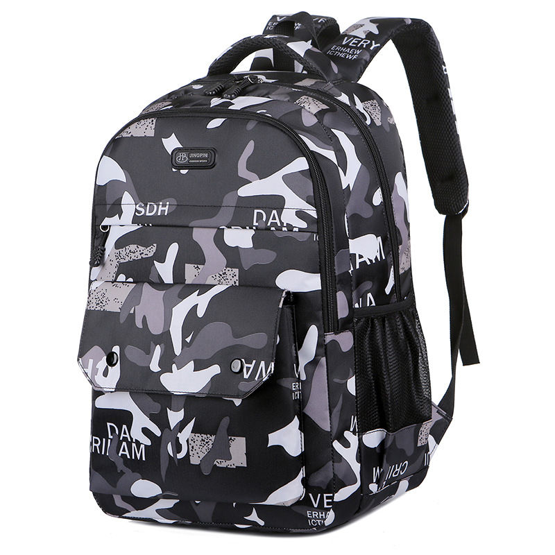 Mochila de gran capacidad para estudiantes de secundaria y preparatoria, moderna y de tendencia, para mujer, estilo casual, con estampado de camuflaje.