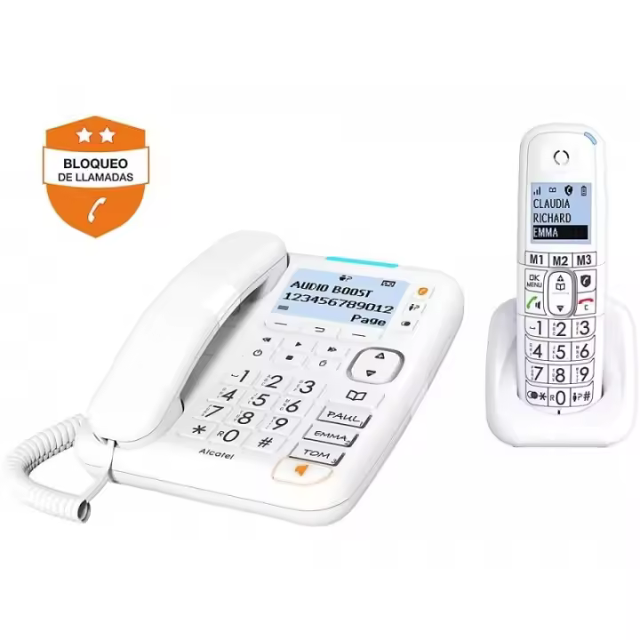 Teléfono Fijo E Inalámbrico Alcatel XL785 Combo Voice - Bloqueo de Llamadas - Pantalla Retroiluminada - 1