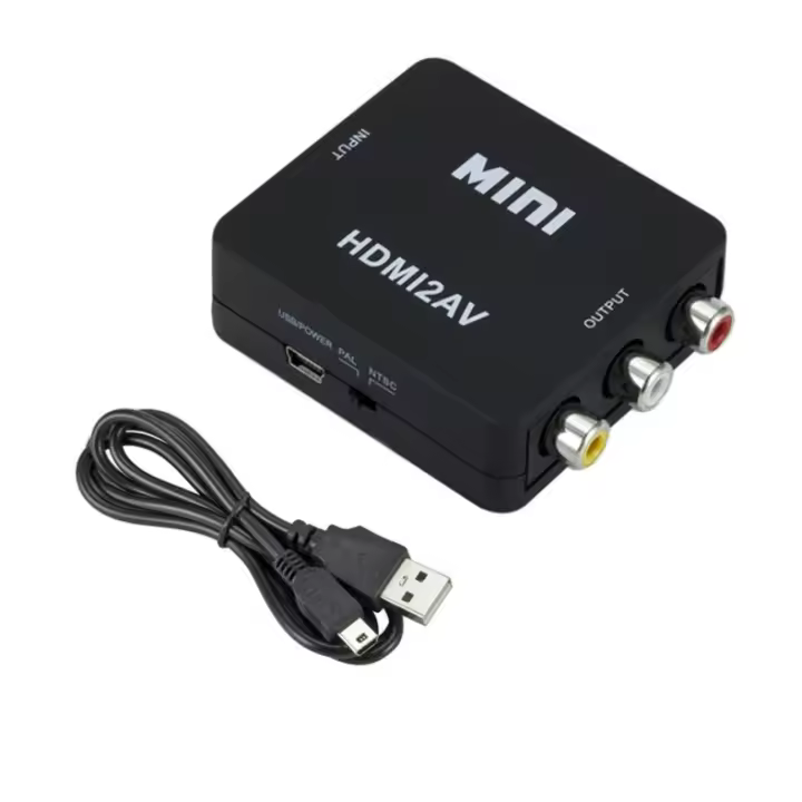 TABLLYUGE Convertidor De HDMI a AV RCA 1080P Compatible Con USB Soporte NTSC PAL Para PC HDTV Proyector Adaptador HDMI2AV - 1