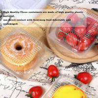 100Pcs Cajas De Tarta De Plástico Con Tapa Caja De Postre Individual Cuadrada Y Pilaable Para Cupcakes Translúcida - details 3