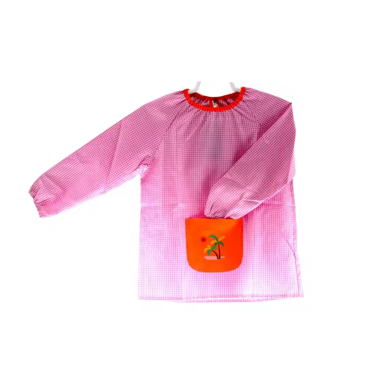 PLUSHOME Bata Escolar de Cuadros Manga Larga Cuello Elástico - 1