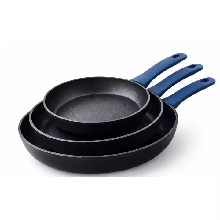 Juego de 3 sartenes antiadherentes Rotterdam de 20, 24 y 28 cm | Libre de PFOA | Inducción, Gas y Vitrocerámica | Mango Ergonómico Azul | Cocina fácil y limpieza rápida - 1