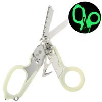 Tijeras De Emergencia Médica Plegables 6 En 1 Kit De Primeros Auxilios Para Supervivencia Al Aire Libre Herramienta EDC Con Funda Accesorio - details 13