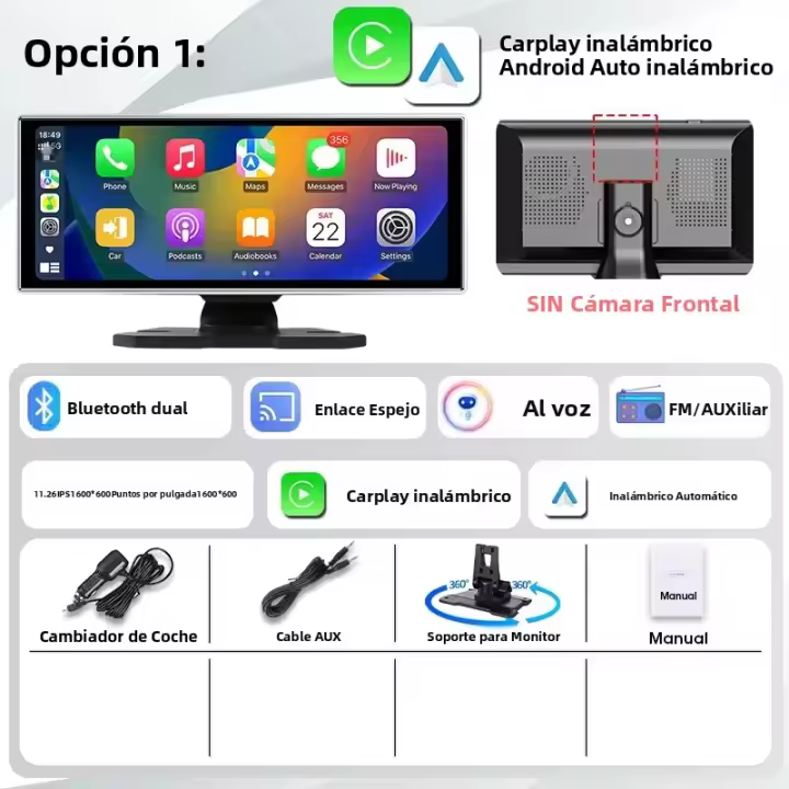 Universal Car DVR Multimedia 11.26 Pulgadas 4K 3840x2160 Con Carplay Y Android Auto Wireless BT AUX Para Pantalla MP5 - 1