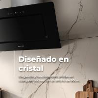 EVVO Campana Extractora 90 cm Ancho Decorativa CE48, Potencia 800 m³/h, Filtro Aluminio y Carbón, Control Táctil y Gestual, - details 0