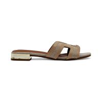 Calzados soraia, sandalia para mujer elegante con tacon metalizado bajo, sandalias comodas para uso casual. - details 13