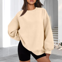 Sudadera De Color Sólido De Talla Grande Sudadera De Manga Larga Casual Cuello Redondo Sin Capucha Para Mujeres Ropa De Talla Grande - details 8