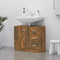 vidaXL Armario para lavabo contrachapada 63x30x54 cm en color Gris hormigón/Madera antigua/Blanco y más | almacenamiento funcional diseño moderno para baño dormitorio sala - details 8