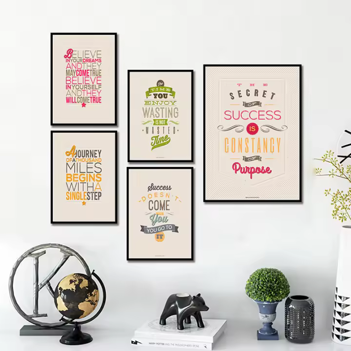 Póster Motivacional Inspiracional En Inglés Arte De Pared Decorativo Pintura Creativa Para Hogar Habitación Oficina Clase - 1