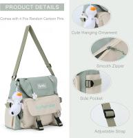 Lindo Bolso de Mensajero para Niñas Adolescentes y Mujeres, Bolsos de Mensajero Kawaii, Bolso de Hombro Tipo Bandolera con Alfileres y Colgante - details 3