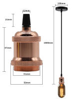 Soporte De Bombilla Retro Vintage Edison E27 Base De Tornillo Lámpara Industrial Aluminio Soporte De Luz Para Decoración De Hogar - details 2